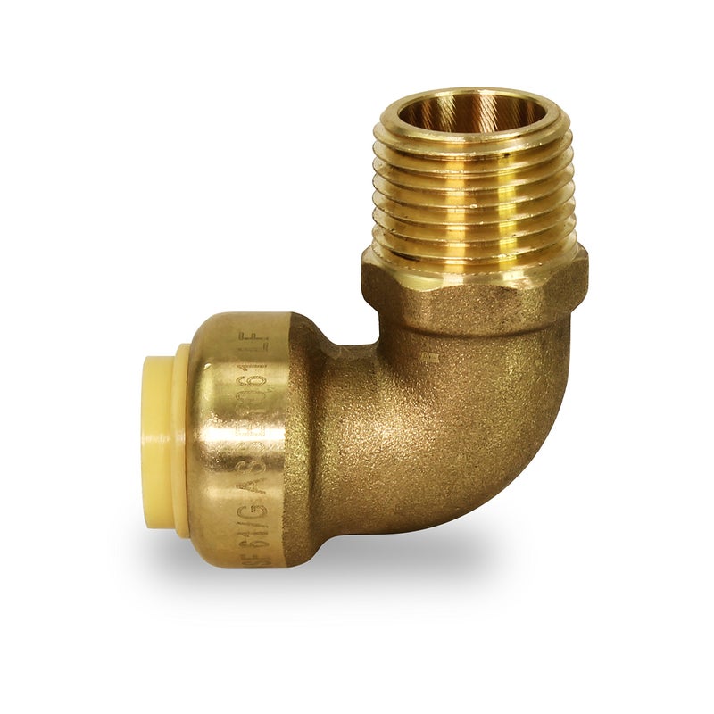 SUPPLYGIANT Supply Giant VQNF1 90 Degree Elbow x Male Pipe Fittings Push to Connect Pex, CPVC, 1 Inch, Brass, 1", Brass & Copper - Image 2